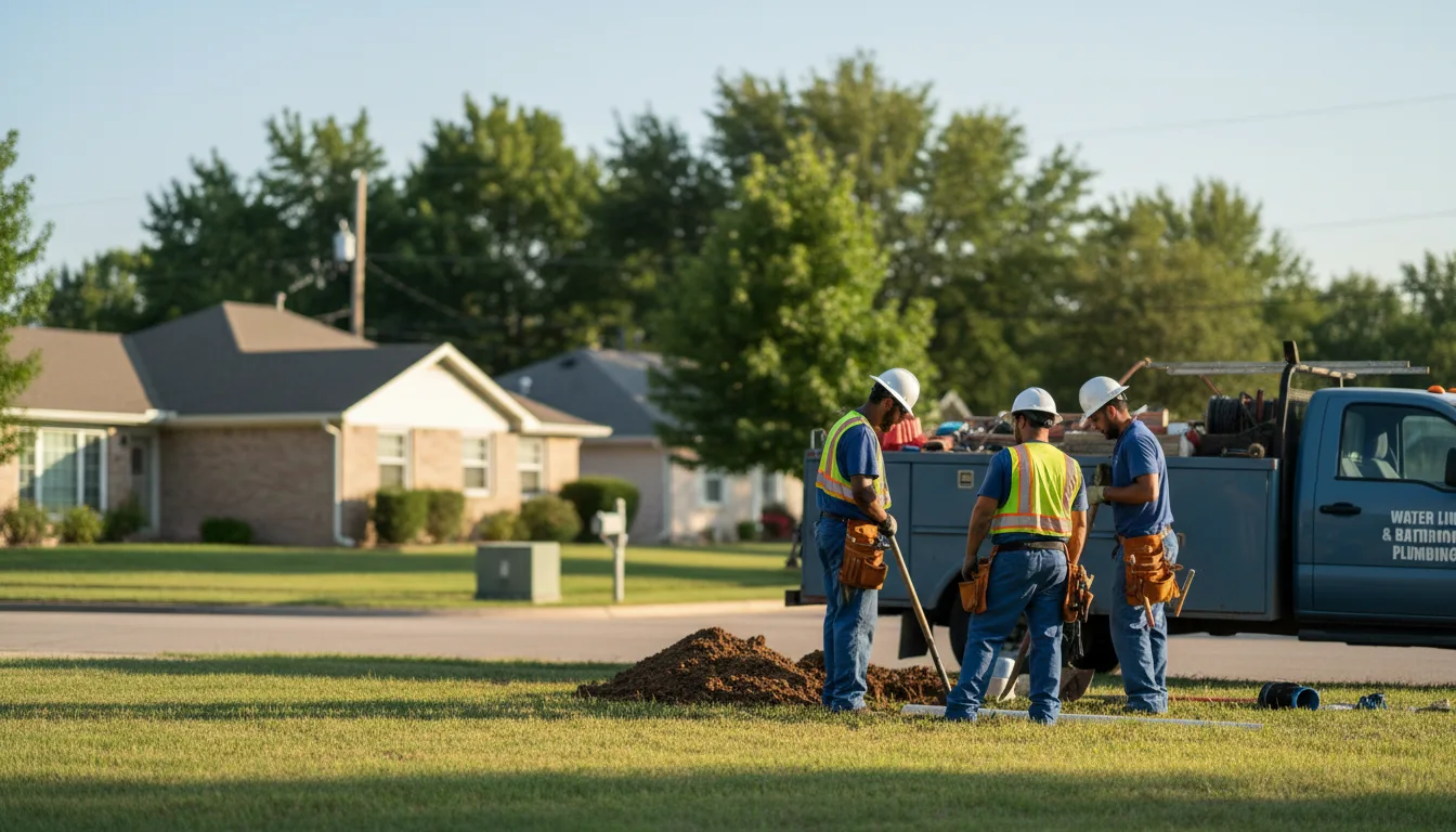 Residential water line and bathroom plumbing service in Bartlesville, OK